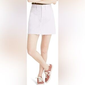 Madewell Garment Dyed Denim Cotton A-Line Miniskirt Light Lilac Purple Size 25